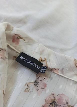 Лёгкий двубортный удлиненный пиджак в цветочный принт8 фото
