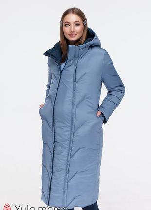 Зимове пальто для вагітних з щільної плащової тканини за5 фото