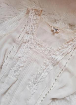 2 вещи по цене 1. легкая нежная белая шифоновая блуза без рукава с кружевом chelsea girl2 фото