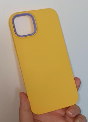 Розпродаж🔥чохол силіконовий матовыц на iphone 13, бампер силіконовий жовтий на айфон 131 фото