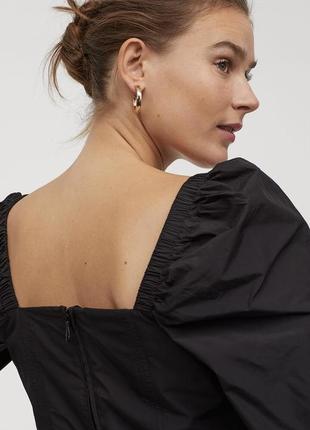 Блуза топ с квадратным вырезом черного цвета h&m3 фото