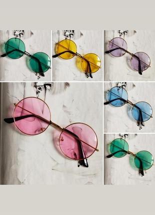 Солнцезащитные очки тишейды с цветной линзой зеленый в золоте3 фото