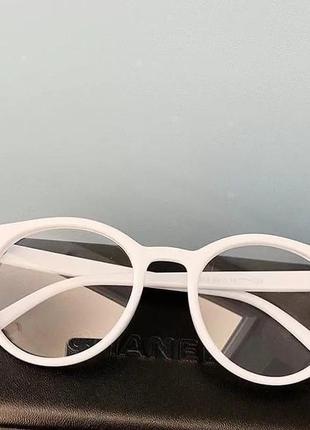 Круглые имиджевые очки  с  прозрачной линзой коричневый7 фото