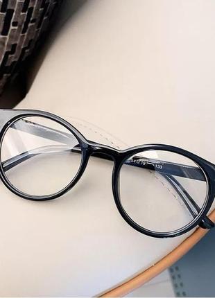 Круглые имиджевые очки  с  прозрачной линзой коричневый5 фото
