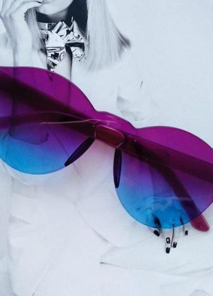 Стильні безоправные сонцезахисні окуляри фіолетовий з градієнтом 3