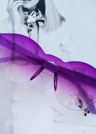 Стильні безоправные сонцезахисні окуляри фіолетовий з градієнтом 22 фото