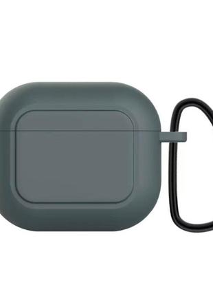 Силіконовий чохол для навушників apple airpods 3 темно-зелений1 фото