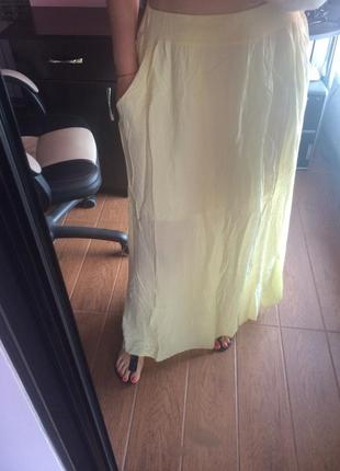Лёгкая ,летняя юбка в пол с карманами1 фото