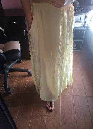 Лёгкая ,летняя юбка в пол с карманами2 фото