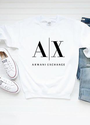 Женский свитшот armani армани белый жіночій світшот армані білий