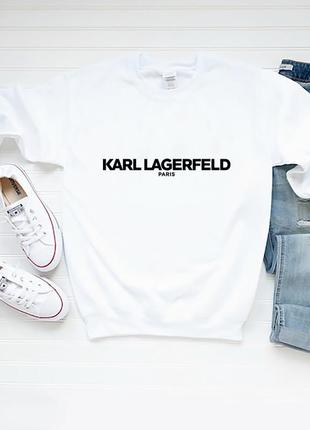 Женский свитшот karl lagerfeld карл лагерфельд белый жіночій світшот карл лагерфельд білий4 фото