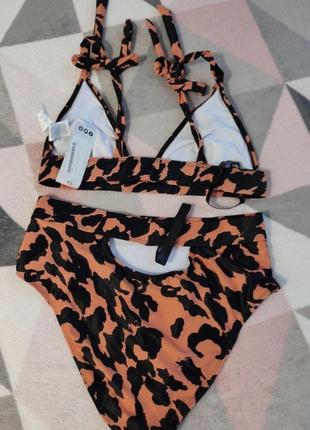 Купальник від boohoo leopard cut out triangle bikini6 фото