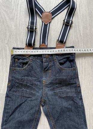 Круті джинси штани штани на підтяжках розмір 12міс3 фото