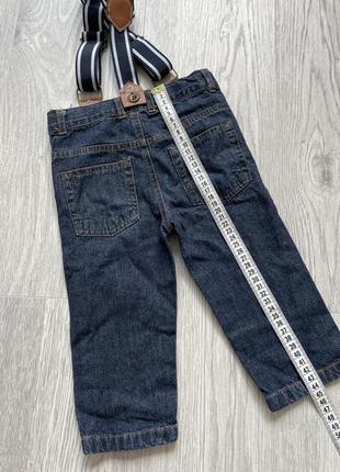 Круті джинси штани штани на підтяжках розмір 12міс5 фото