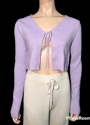 Кофта,свитер на завязке в рубчик