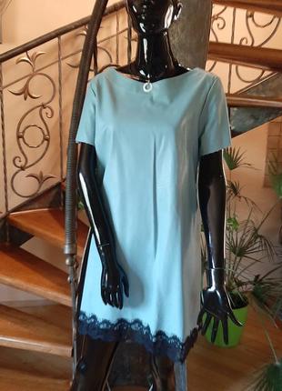 Блакитне плаття з екошкіри італія