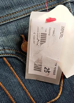 Плотные женские джинсовые бриджи капри хлопок pinko donna  оригинал7 фото