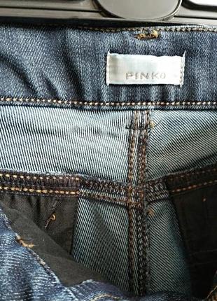 Плотные женские джинсовые бриджи капри хлопок pinko donna  оригинал8 фото