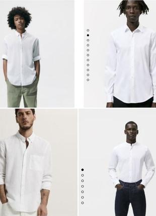 Белая рубашка из новой коллекции zara man размер s,m