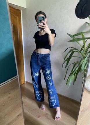 Сині джинси з малюнками
