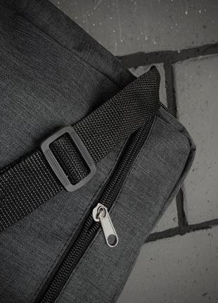 Барсетка  сумка с лого reebok темно-серый меланж4 фото