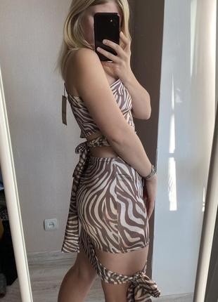 Нова ефектна сукня boohoo в принт зебра з тай-дай принтом7 фото