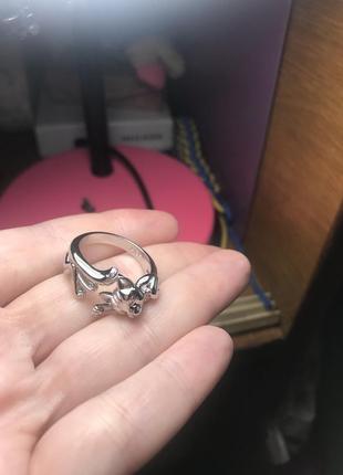 Кольцо колечко стерлинговое серебро 925 котик кот 🐈‍⬛6 фото