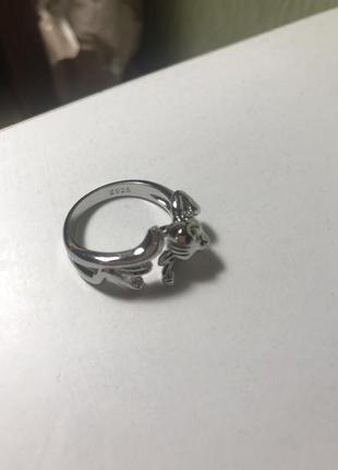 Кольцо колечко стерлинговое серебро 925 котик кот 🐈‍⬛9 фото