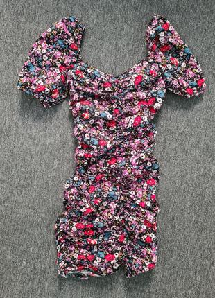 Плаття, рукав фонарик,  тренд 2022, у квітковий принт1 фото