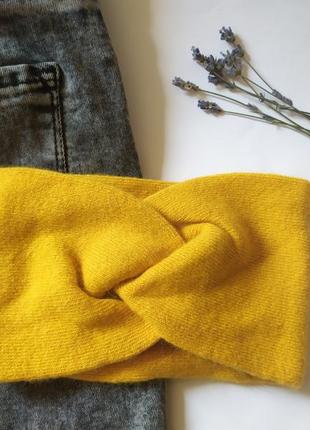 Повязка-чалма на голову шерсть с ангорой