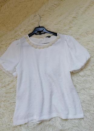 Футболка блуза з фактурної тканини пишний рукав зі знімною прикрасою з перлів  футболка блуза из фак2 фото