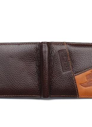 Кожаный мужской кошелек портмоне мужское из натуральной кожи с орлом gubintu, бумажник для мужчин кожа5 фото