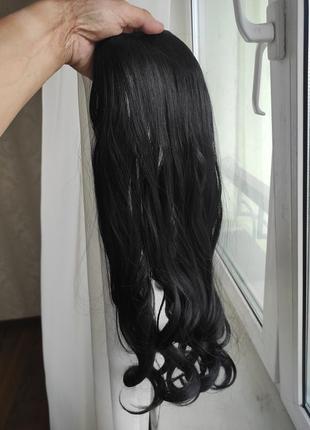 Тресс штучні волосся на заколках 1b чорні 60 см3 фото