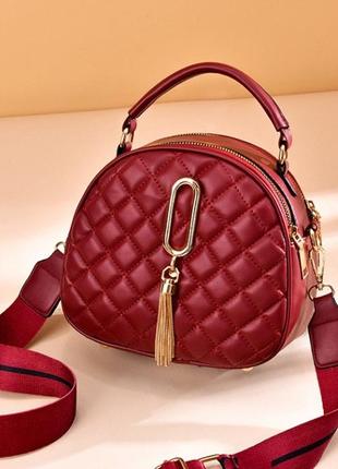 Женская мини сумочка клатч стеганная, маленькая сумка для девушки кожаная модная и стильная1 фото