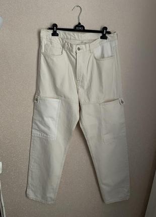 Круті білі джинси, брюки карго з кишенями zara2 фото