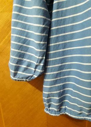 Брендова нова  100% бавовна стильна блуза  в полоску р.16 від  tu3 фото