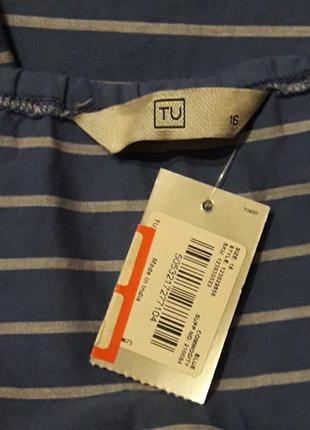 Брендова нова  100% бавовна стильна блуза  в полоску р.16 від  tu4 фото