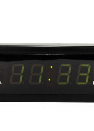 Настольные led часы cx-808 с зеленой подсветкой, черные