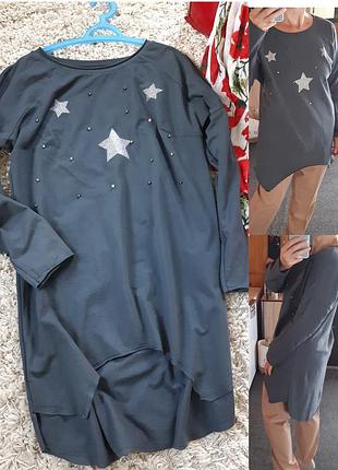 Стильная туника с декором,  турция,  р. 36-40