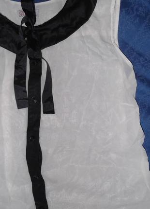 Блуза белая шифоновая с воротником2 фото
