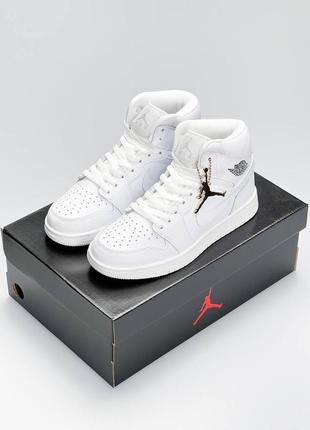 Кроссовки женские nike air jordan high белые кросівки чоловічі найк аир джордан высокие білі кроссы