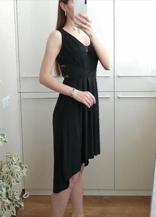 Черное  коктейльное платье с кружевной спиной италия 🌺3 фото