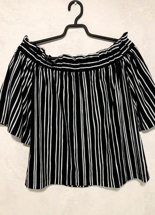 Котонова блуза, ефектний чорно-білий принт2 фото