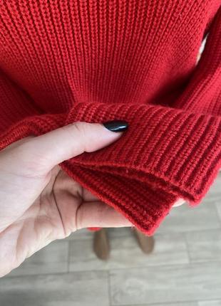 Красный свитер джемпер кофта с v-образным вырезом от h&m h&m джемпер, светр4 фото