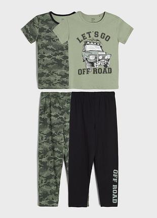 2 -  роки 98 см новый фірмовий комплект 2 шт натуральна піжама домашній костюм хлопчику sinsay