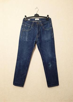 Jack & jones брендовые укороченные джинсы синие мужские бриджи прямые 44-46 оригинал cropped/frank4 фото