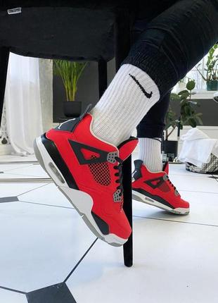 Чоловічі  кросівки nike air jordan retro 4 red black white/  мужские кроссовки найк аир джордан2 фото