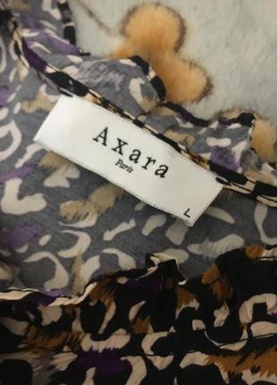 Віскозна блуза з рюшами, принт, axara paris3 фото