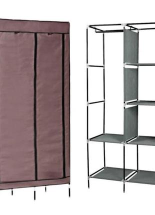 Складаний каркасний тканинний шафа storage wardrobe 88130, шафа на три секції 130*45*1752 фото