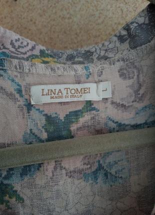 Блуза з льону квітковий принт5 фото